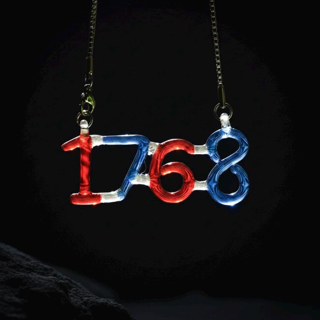 Angel Number Necklace, Personalized Birth Year Date Pendant, Handmade Glass Lucky Number Jewelry as Meaningful Gift