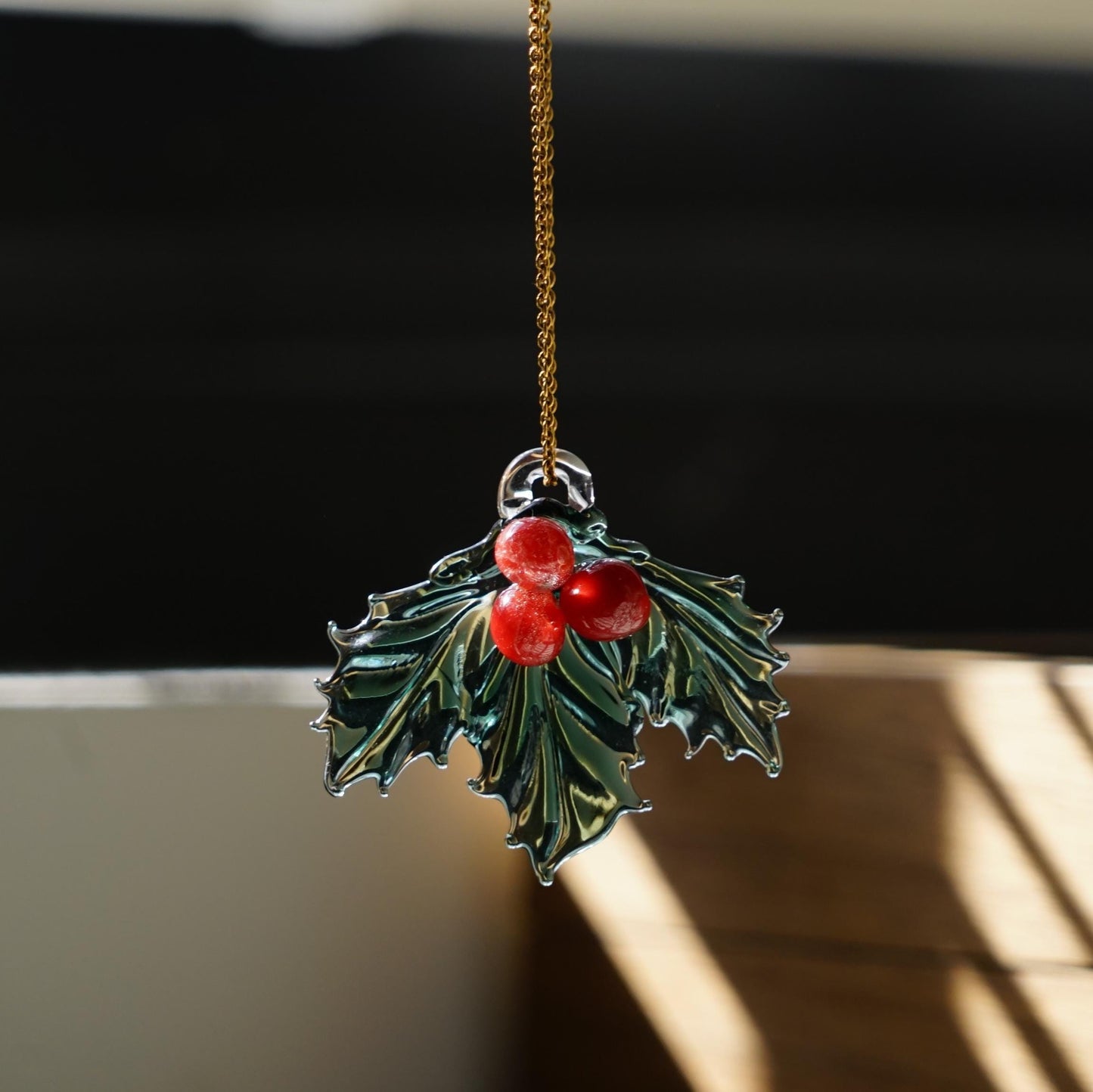 Red Berry Glass Necklace, Lampwork Botanical Pendant, Everlasting Valentine Gift for Her, Romantic Nature Jewelry, Love Token