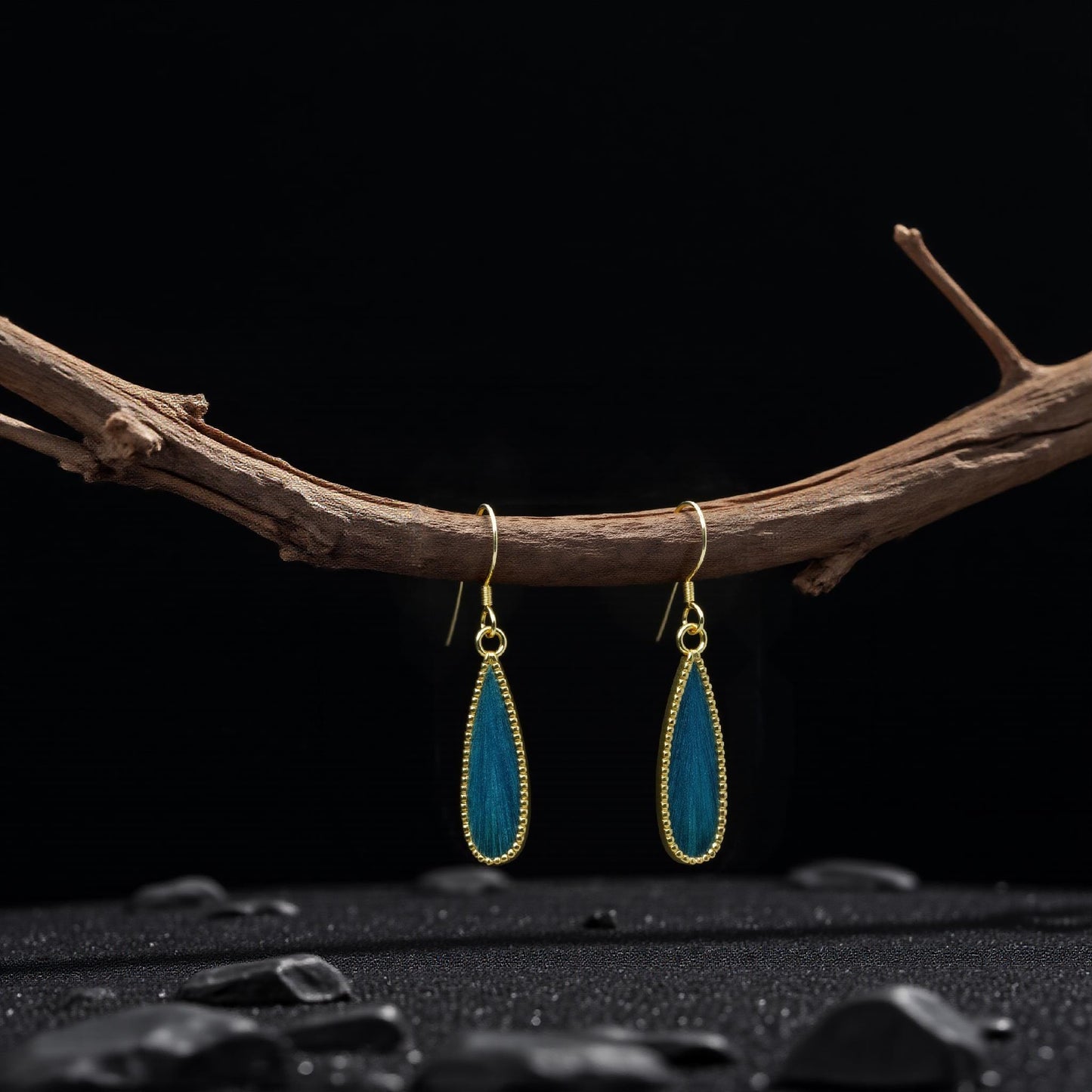 Elegant Diancui Peacock Feather Earrings - Customizable Minimalist Jewelry