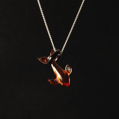 Glass Dolphin Pendant Necklace