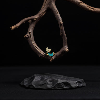 Butterfly Feather & Zirconia Ring