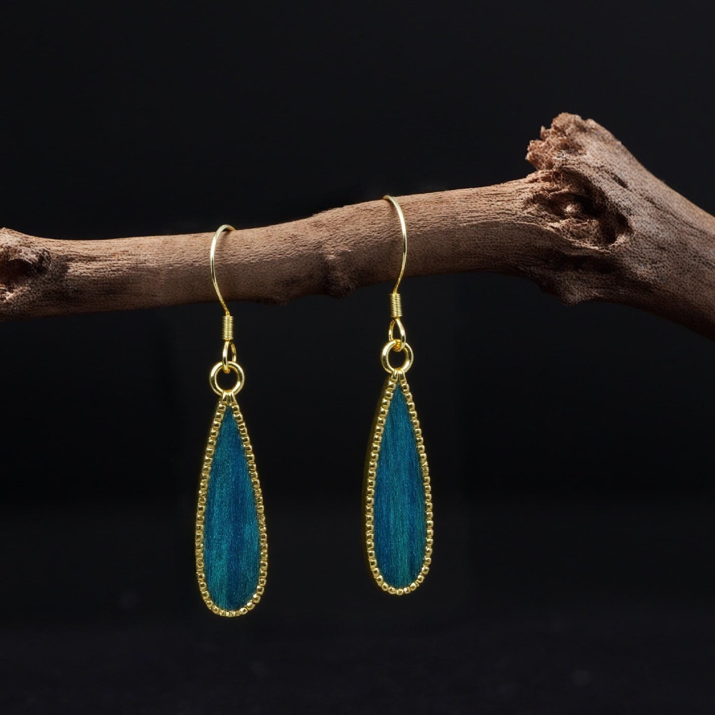 Elegant Diancui Peacock Feather Earrings - Customizable Minimalist Jewelry