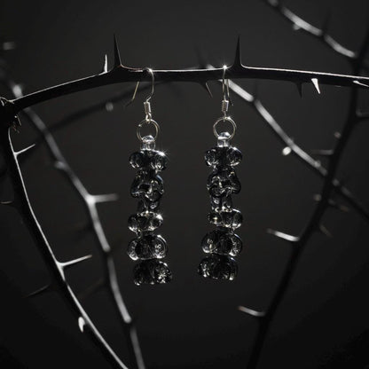 Black Spine Glass Drop Earrings