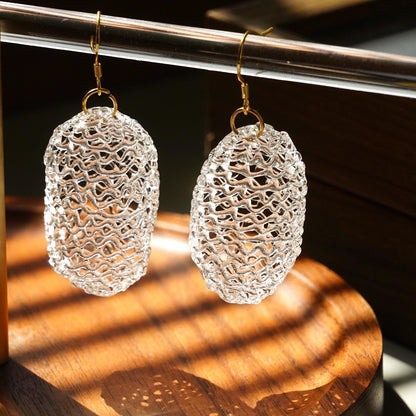Woven Glass Cocoon Earrings