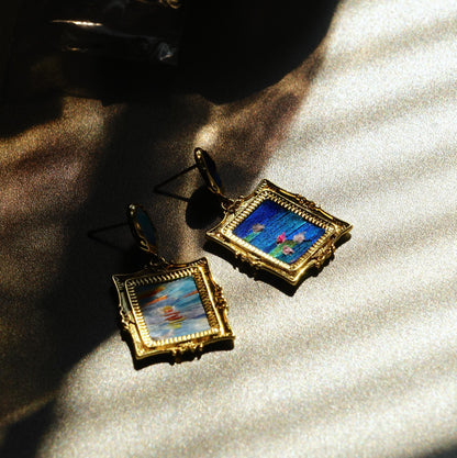 Monet Feather Diptych Earrings