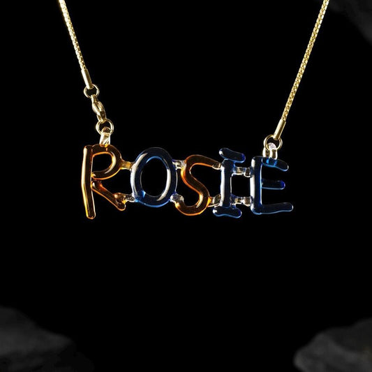 Balloon Letter Necklace, Personalized Handblown Glass Name Pendant, Custom 3D Puffy Jewelry Gift for Her