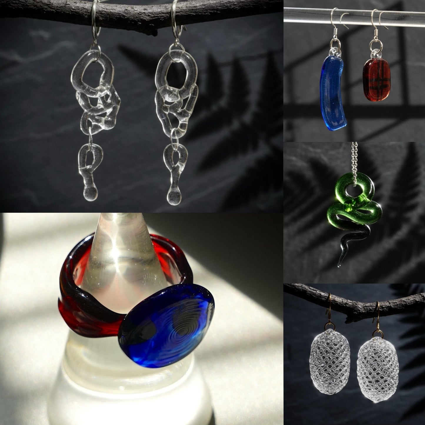 Custom Glass Jewelry, Bespoke Earrings Pendants Rings, Personalized Handmade Gift for Her, Clear Glass Art, Statement or Everyday Wear