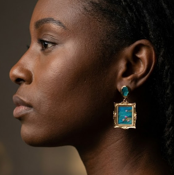 Monet Feather Diptych Earrings