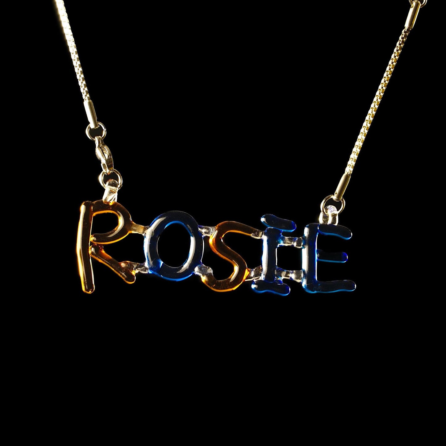 Balloon Letter Necklace, Personalized Handblown Glass Name Pendant, Custom 3D Puffy Jewelry Gift for Her
