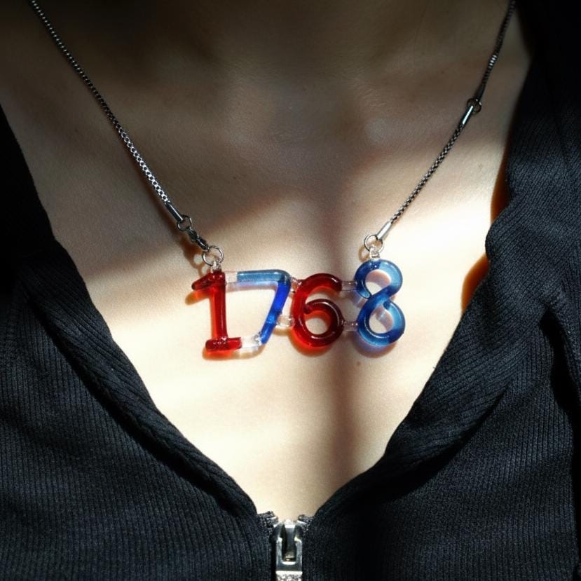 Angel Number Necklace, Personalized Birth Year Date Pendant, Handmade Glass Lucky Number Jewelry as Meaningful Gift
