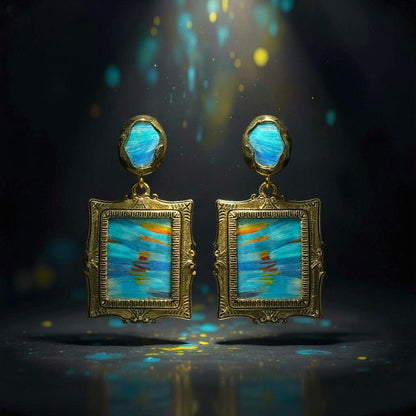 Monet Feather Diptych Earrings