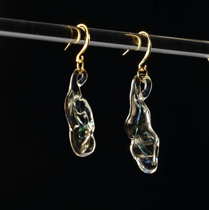 Clear Lampwork Glass Earrings