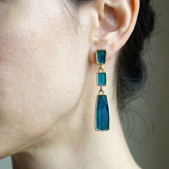 Geometric Earrings worn view
