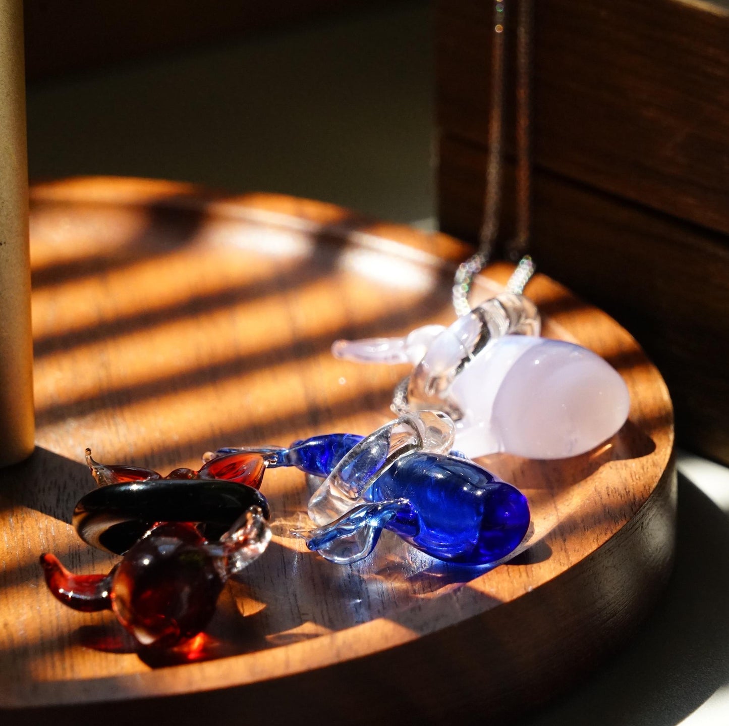 Glass Dolphin Pendant Necklace - Lampwork Marine Animal Jewelry - Unique Ocean Theme Statement Gift