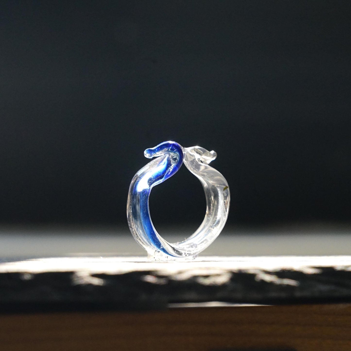 Handmade Glass Kissing Birds Ring, Lampwork Borosilicate Swan Jewelry, Red or Blue Promise Ring, Friendship Gift, Best Friend Gift