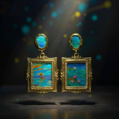 Monet Feather Diptych Earrings