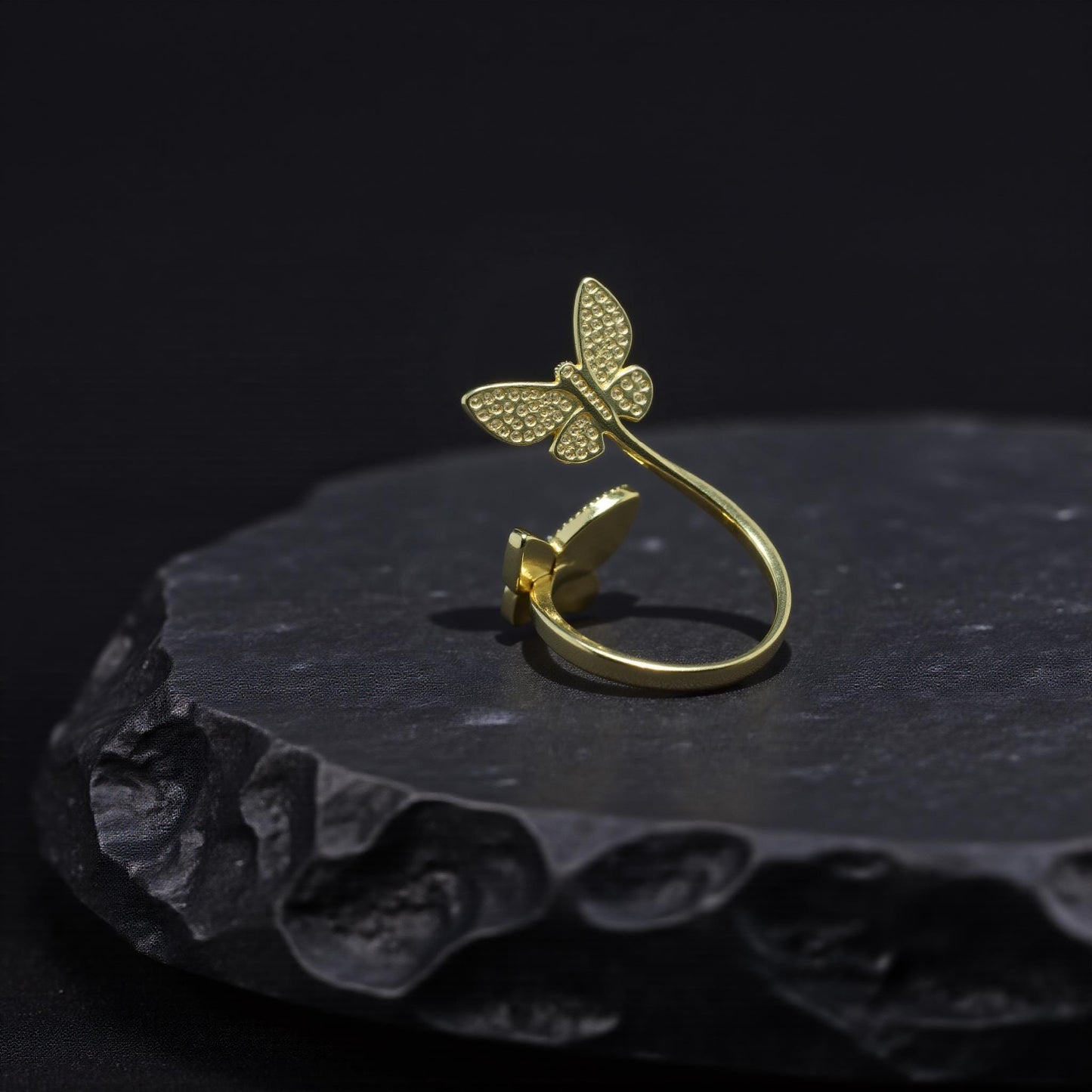 Peacock feather & Art ring-Handmade butterfly ring, Anniversary gifts