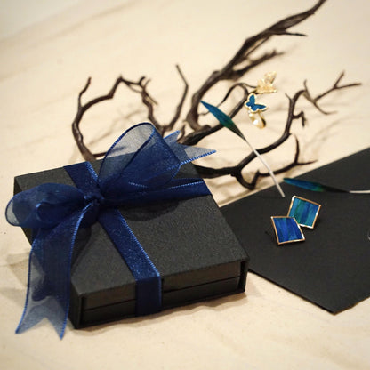 Peacock Feather Cufflink & Tie Clip Set