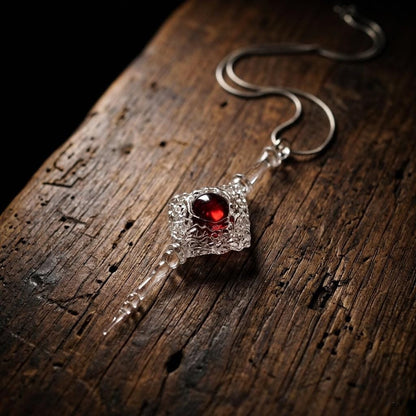 Alchemist's Crimson Stone Necklace