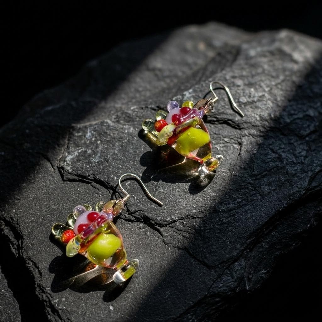 Miniature Cocktail Glass Earrings, Handblown Glass Drink Dangles, Fun Quirky Jewelry, Unique Party Gift for Her