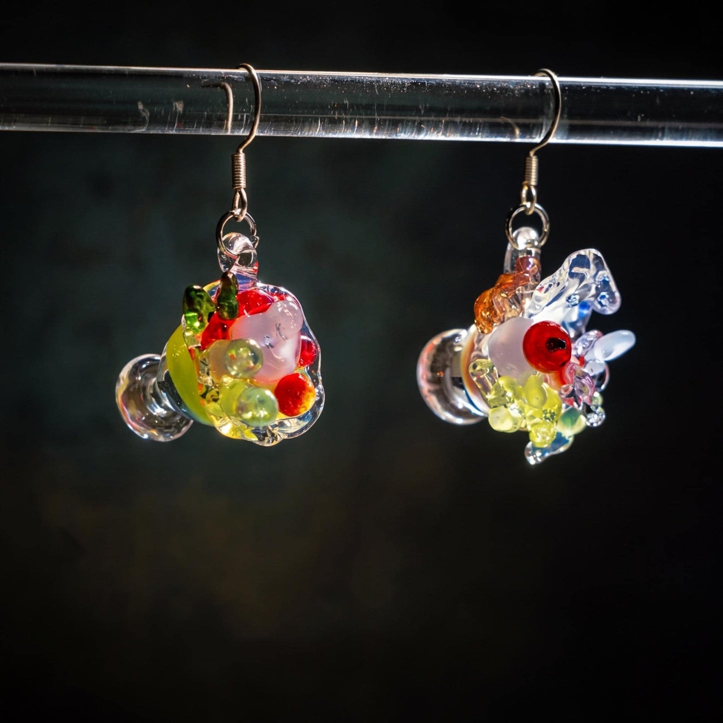 Miniature Cocktail Glass Earrings, Handblown Glass Drink Dangles, Fun Quirky Jewelry, Unique Party Gift for Her