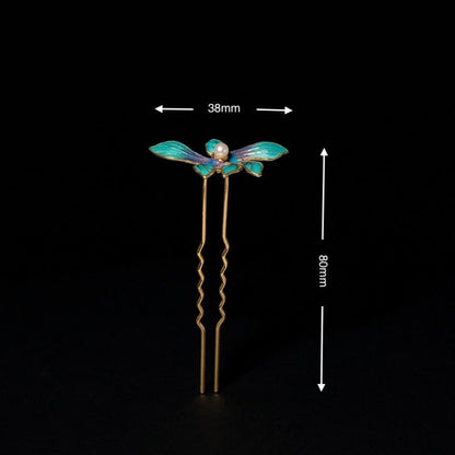 Blue Iris Feather Hair Pin