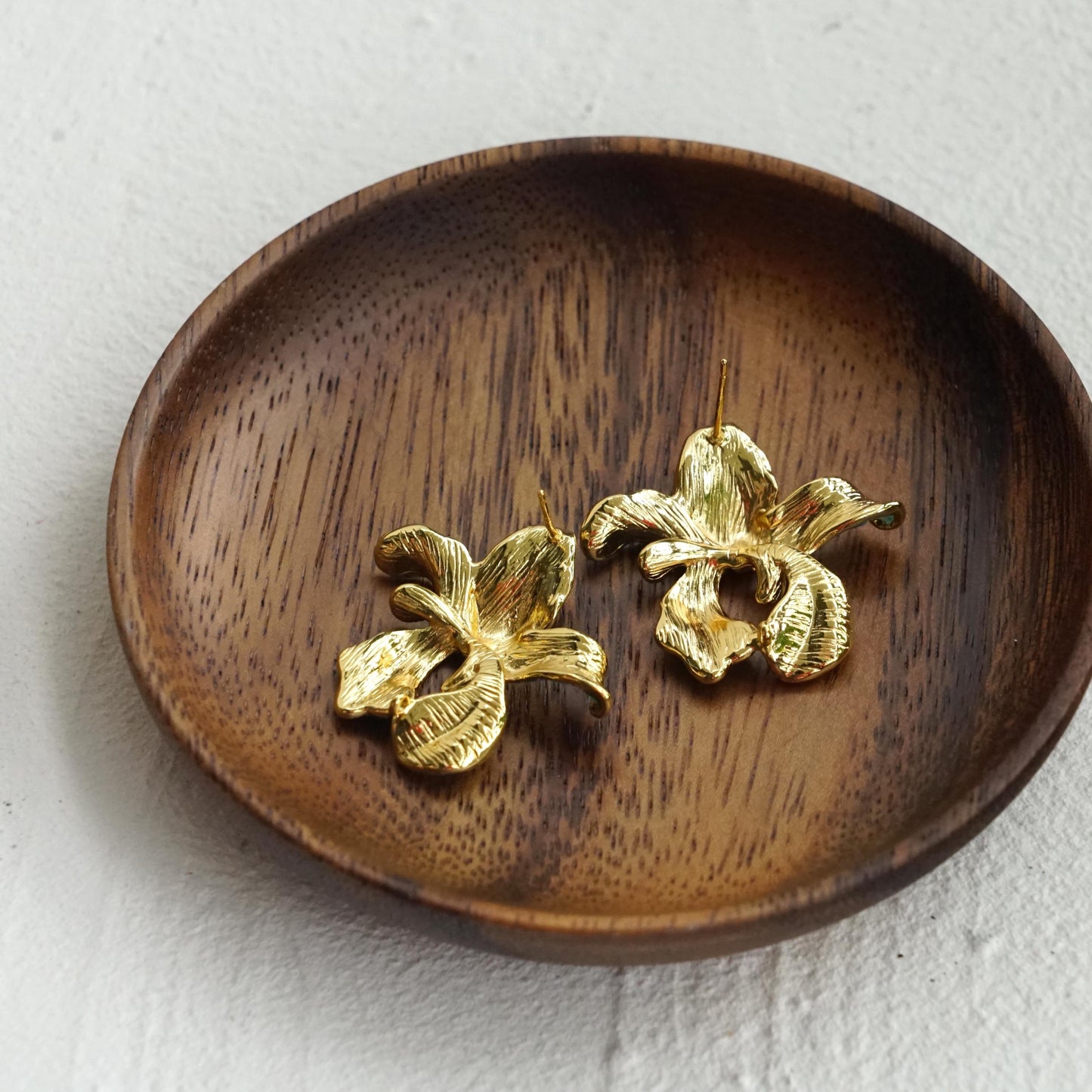Blue Iris Flower Earrings