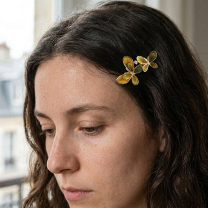 Peacock Feather Butterfly Hair Clip