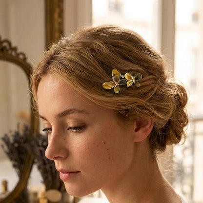 Peacock Feather Butterfly Hair Clip