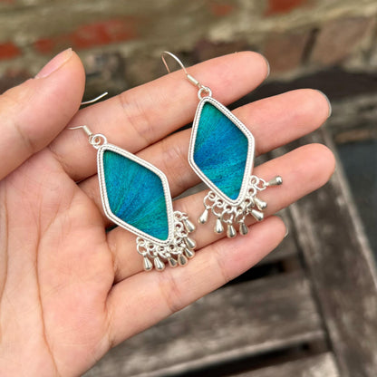 Miao Silver Feather Drop Earrings