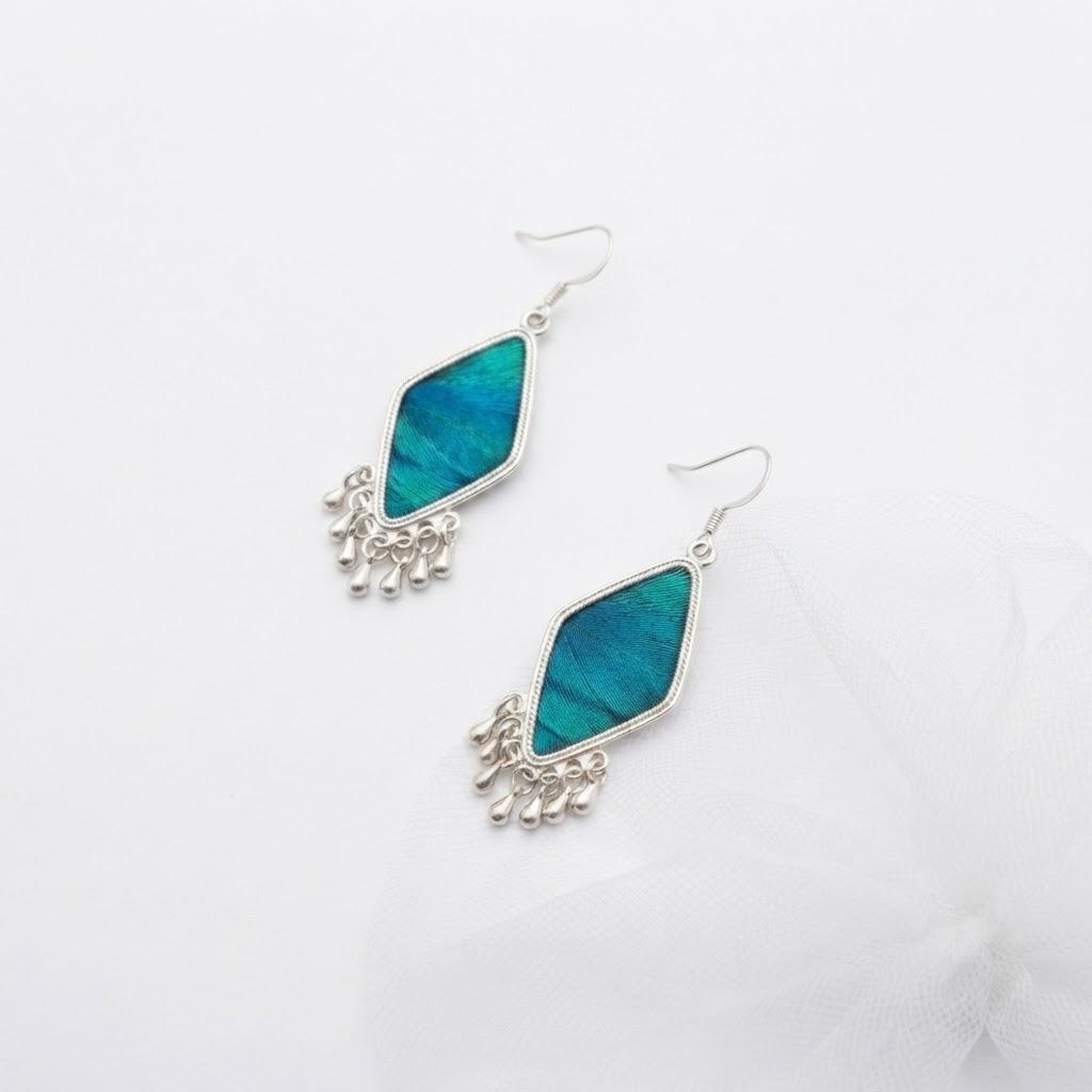 Miao Silver Feather Drop Earrings