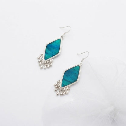 Miao Silver Feather Drop Earrings