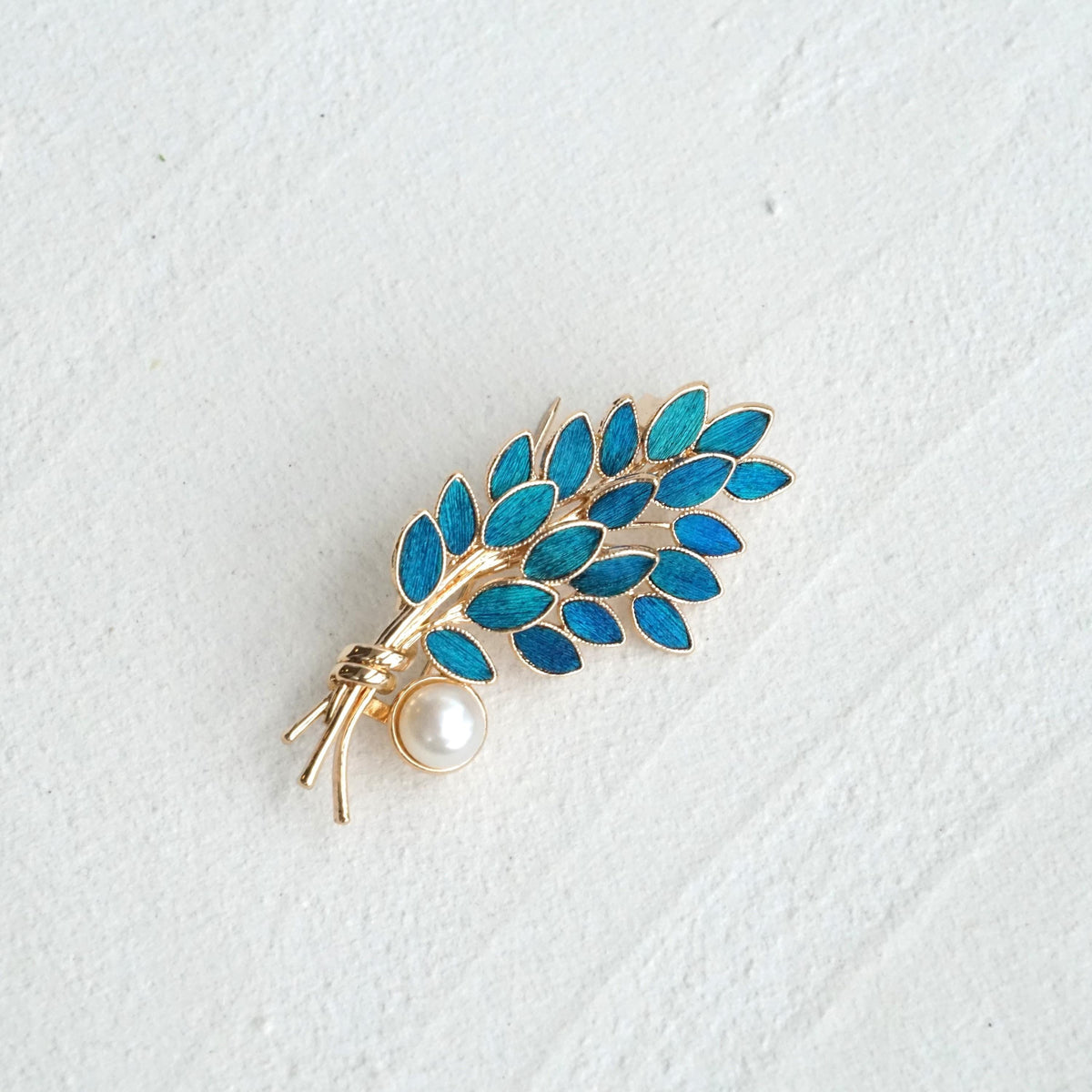 Wheat Ear Brooch with Pearl