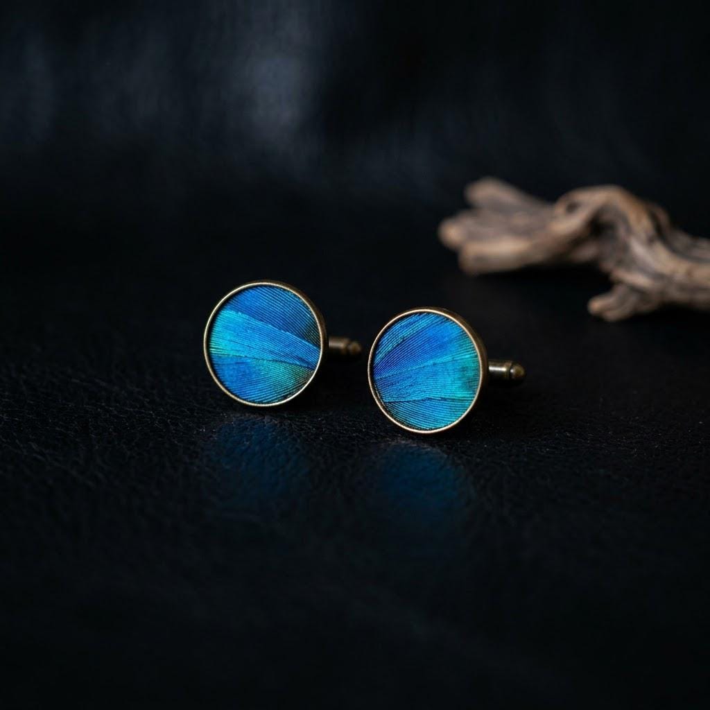 Peacock Feather Cufflinks