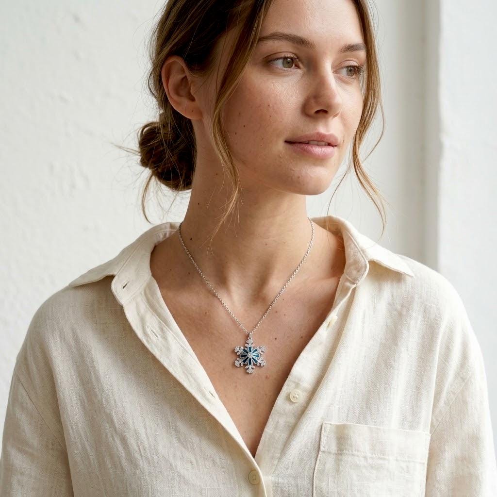 Spinning Snowflake Necklace