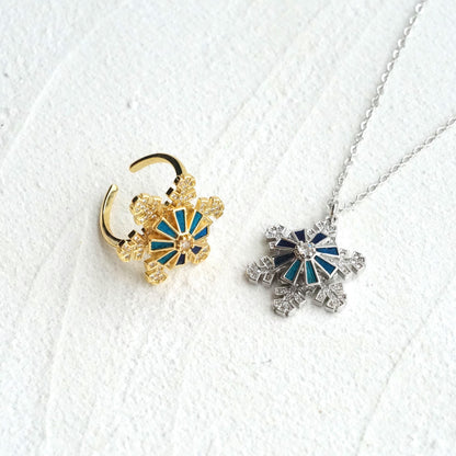 Spinning Snowflake Necklace
