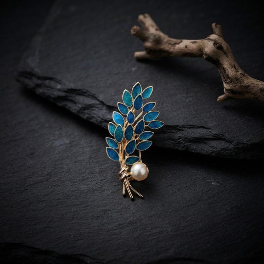 Wheat Ear Brooch with Pearl