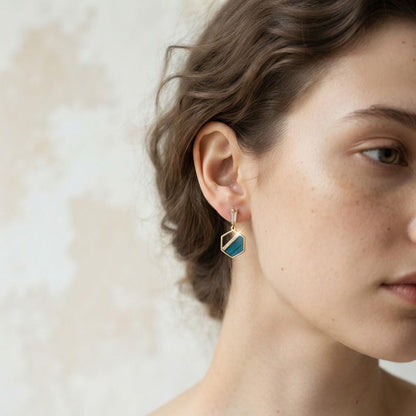 Openwork Geometric Drops With Peacock Feather