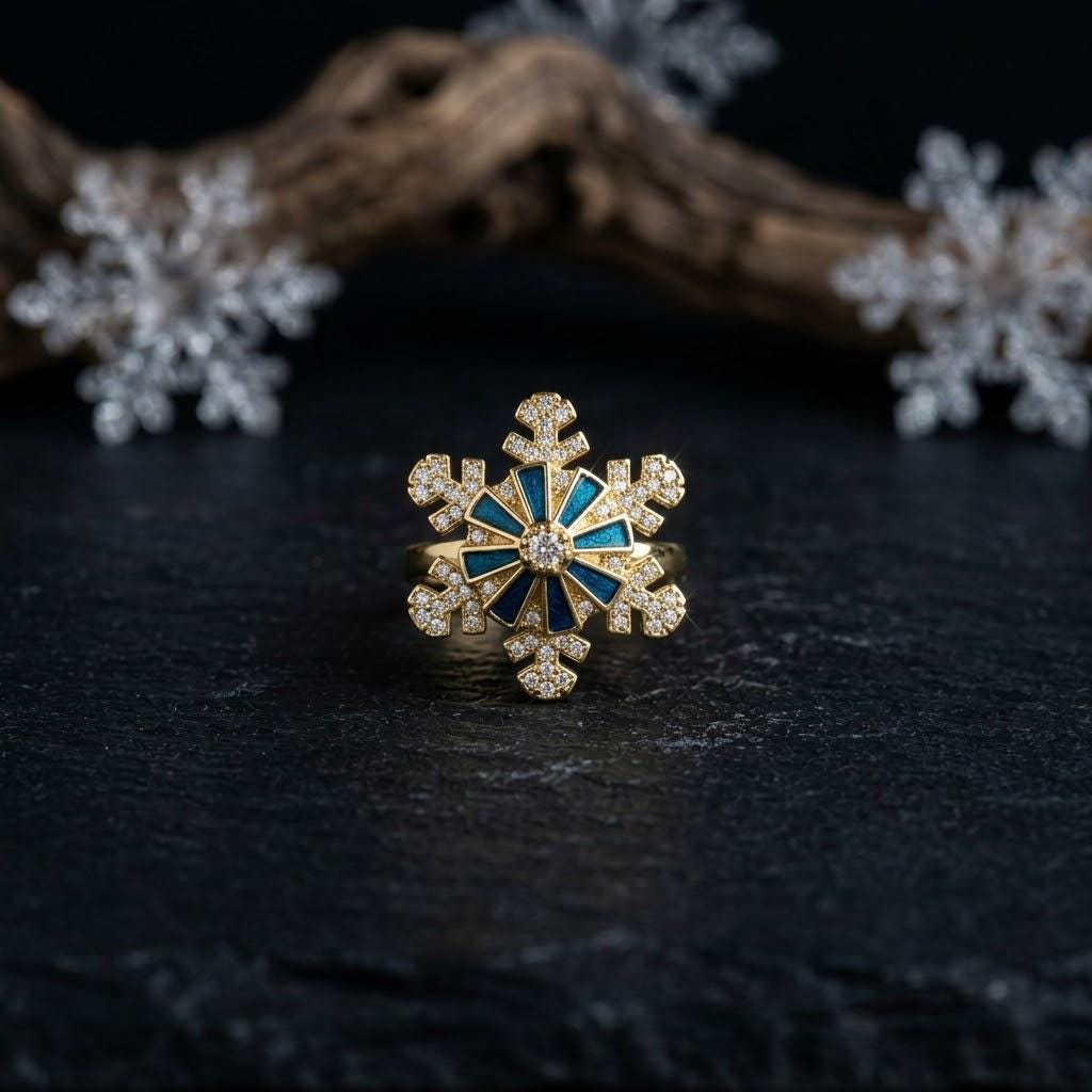 Spinning Snowflake Ring