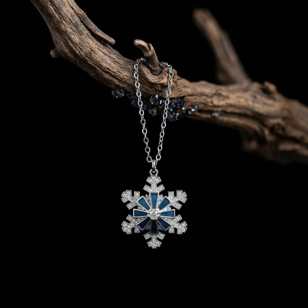 Spinning Snowflake Necklace