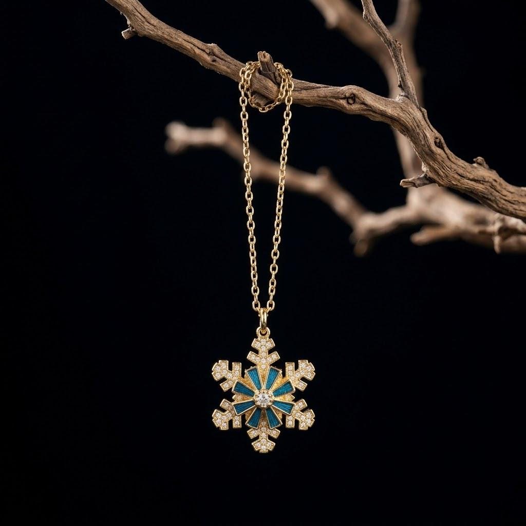 Spinning Snowflake Necklace